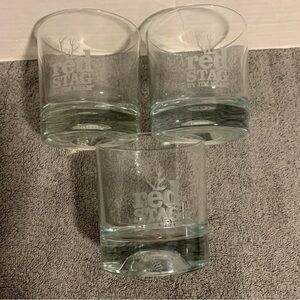 Vintage Red Stag By Jim Beam “Basketball Baseball Dimple” Rocks Glasses Set Of 3